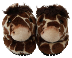 Braune Giraffe Hausschuhe Flache Sandalen Schuhe