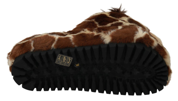 Braune Giraffe Hausschuhe Flache Sandalen Schuhe