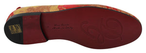 Rot Gold Brokat Hausschuhe Loafers Schuhe