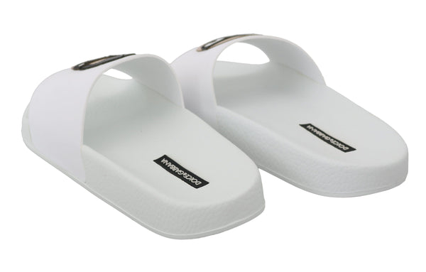 Weißes Leder #dgfamily Rutschen Schuhe Sandalen