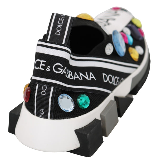 Schwarz Multicolor Crystal Sneakers Schuhe