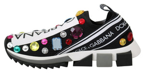 Schwarz Multicolor Crystal Sneakers Schuhe