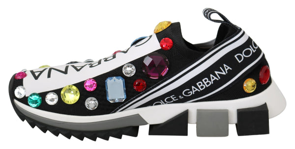 Schwarz Multicolor Crystal Sneakers Schuhe