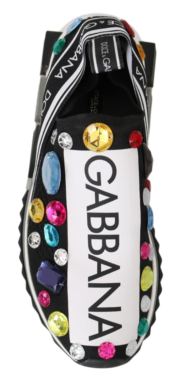 Schwarz Multicolor Crystal Sneakers Schuhe