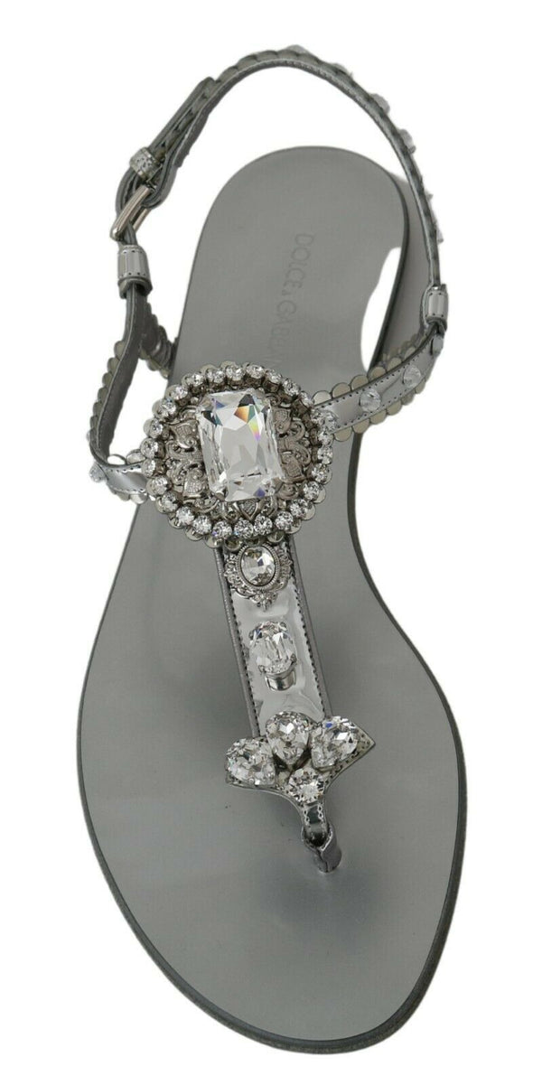 Silber Kristall Sandalen Flip Flops Schuhe