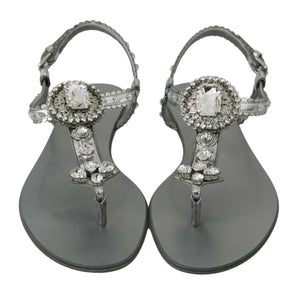 Silber Kristall Sandalen Flip Flops Schuhe