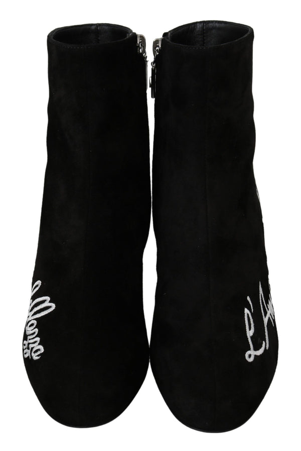 Schwarz Wildleder L'Amore E'Bellezza Stiefel Schuhe