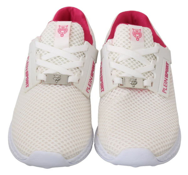 Weiß Rosa Polyester Becky Turnschuhe Schuhe