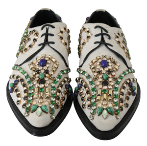 Weiße Wildleder Kristall Kleid Broque Schuhe