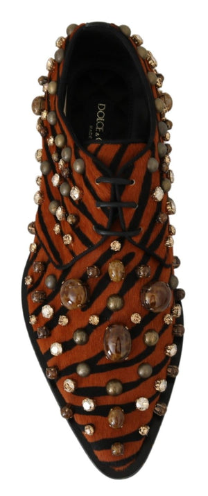 Orange Pony Haar Kristall Kleid Broque Schuhe