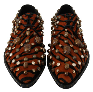 Orange Pony Haar Kristall Kleid Broque Schuhe