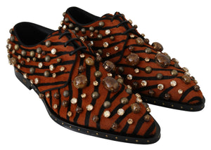 Orange Pony Haar Kristall Kleid Broque Schuhe
