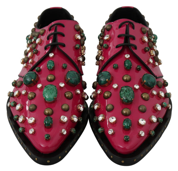 Rosa Leder Kristalle Kleid Broque Schuhe
