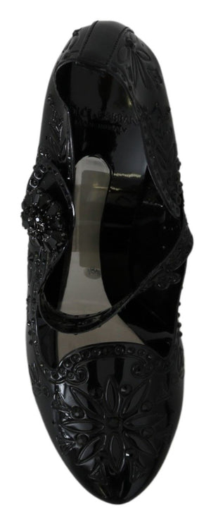 Schwarz Floral Kristall CINDERELLA Heels Schuhe