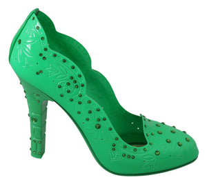 Grün Kristall Floral CINDERELLA Heels Schuhe
