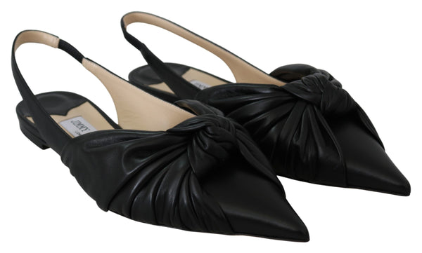Elegante spitz zulaufende Lederflats