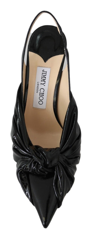 Elegante Pumps aus schwarzem Leder mit spitzer Zehe