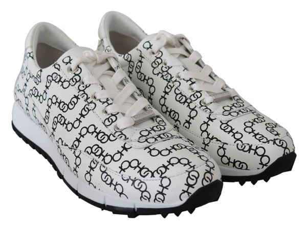 Elegante monochrome Leder-Sneakers
