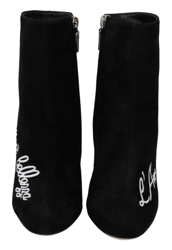 Schwarz Wildleder L'Amore E'Bellezza Stiefel Schuhe