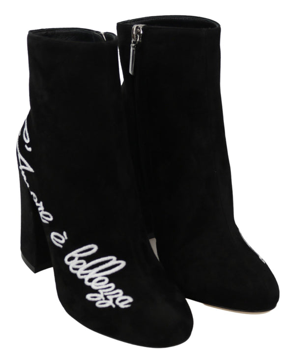 Schwarz Wildleder L'Amore E'Bellezza Stiefel Schuhe