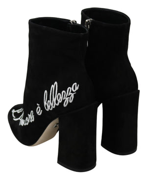 Schwarz Wildleder L'Amore E'Bellezza Stiefel Schuhe