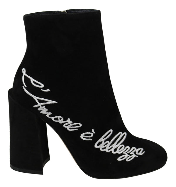 Schwarz Wildleder L'Amore E'Bellezza Stiefel Schuhe