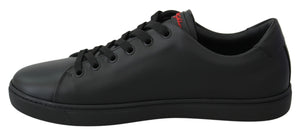 Schwarz Leder Liebe Herz Turnschuhe Damen Schuhe