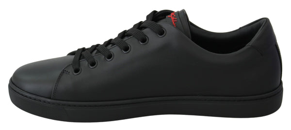 Schwarz Leder Liebe Herz Turnschuhe Damen Schuhe