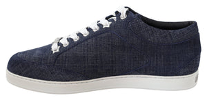 Schicke Slip-On Sneakers aus blauem Denim-Wildleder