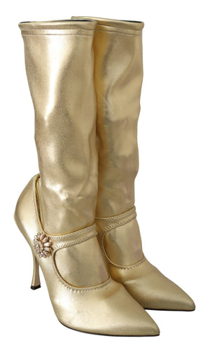 Gold Strassstiefel Socken Schuhe