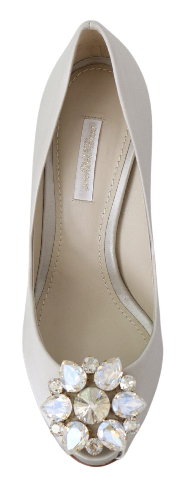 Weiß Crystals Peep Toe Heels Satin Pumps Schuhe
