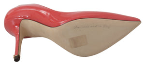 Dunkelrosa Lackleder Heels Pumps