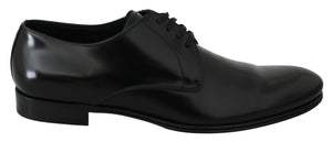 Derby Napoli Schwarz Leder Kleid Formelle Schuhe