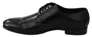 Derby Napoli Schwarz Leder Kleid Formelle Schuhe