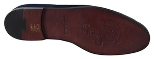 Blau Wildleder Kaiman Loafers Hausschuhe Schuhe