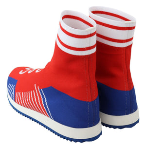 Blau Rot Sorrento Logo Turnschuhe Socken Schuhe