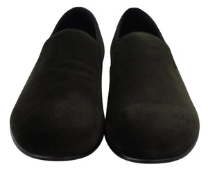 Grüner Samt Slip On Herren Loafers Schuhe