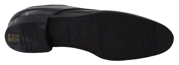 Schwarzes Leder SARTORIA Handgefertigte Schuhe