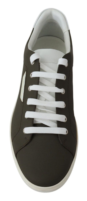 Weiß Grün Leder Low Top Turnschuhe Schuhe