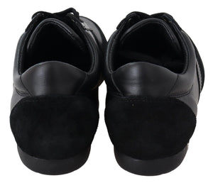Schwarz Logo Leder Casual Turnschuhe Schuhe