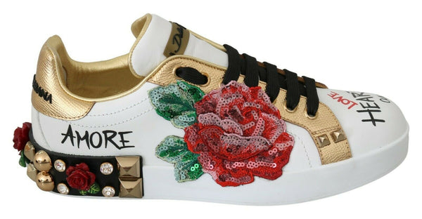 Weiß Rosen Pailletten Kristall Damen Turnschuhe Schuhe