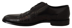 Schwarzes Leder Exotische Felle Formelle Schuhe