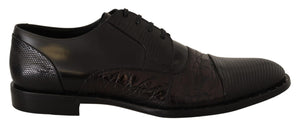 Schwarzes Leder Exotische Felle Formelle Schuhe