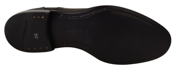 Schwarzes Leder Exotische Felle Formelle Schuhe