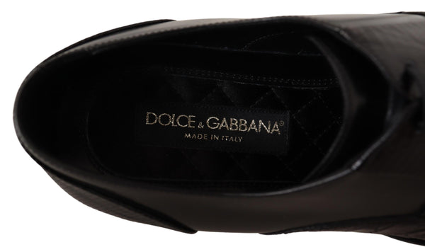 Schwarzes Leder Exotische Felle Formelle Schuhe