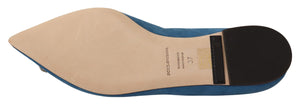 Blau Wildleder Kristalle Loafers Flats Schuhe