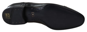 Schwarz Leder Männer Derby Formal Loafers Schuhe
