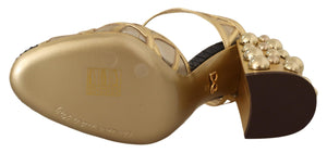 Schwarz Gold Leder Nieten Riemchen Schuhe