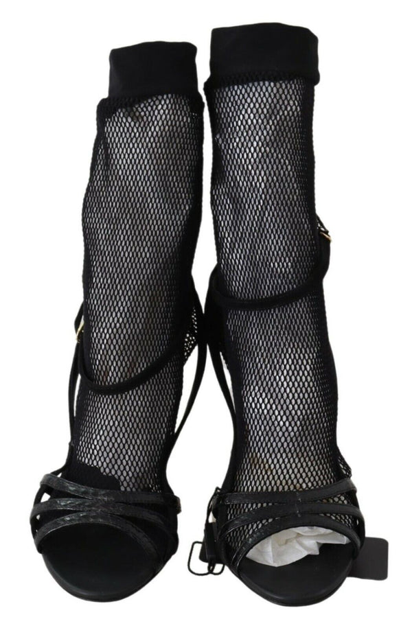 Schwarz Wildleder Kurzstiefel Sandalen Schuhe