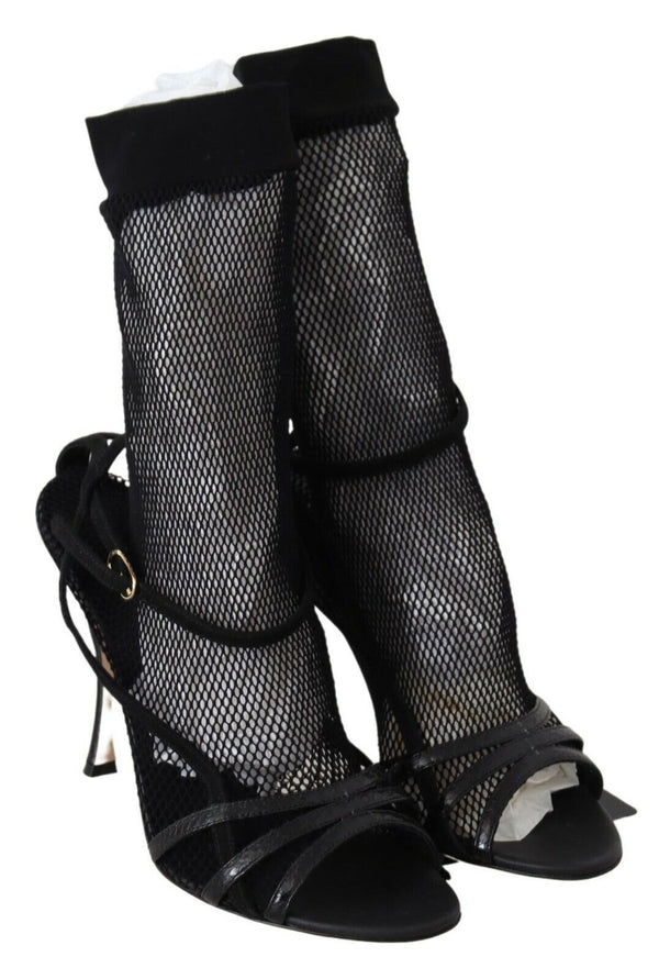 Schwarz Wildleder Kurzstiefel Sandalen Schuhe